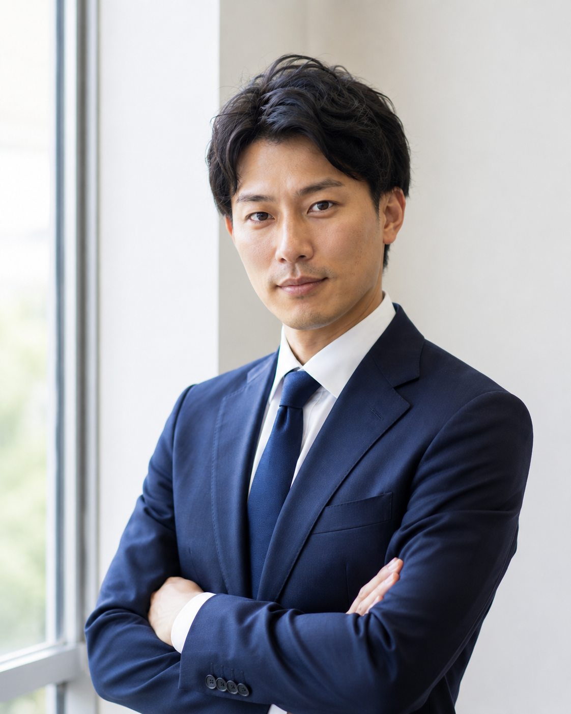 代表 早瀬 蓮(架空人物・AI生成のサンプル画像)